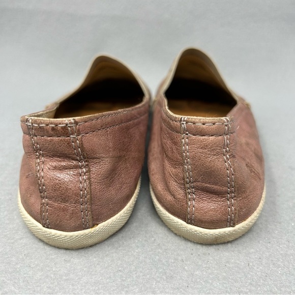 FRYE Melanie Rose Taupe Italian Leather Distressed Flat Loafers Size 6M. - Picture 8 of 13